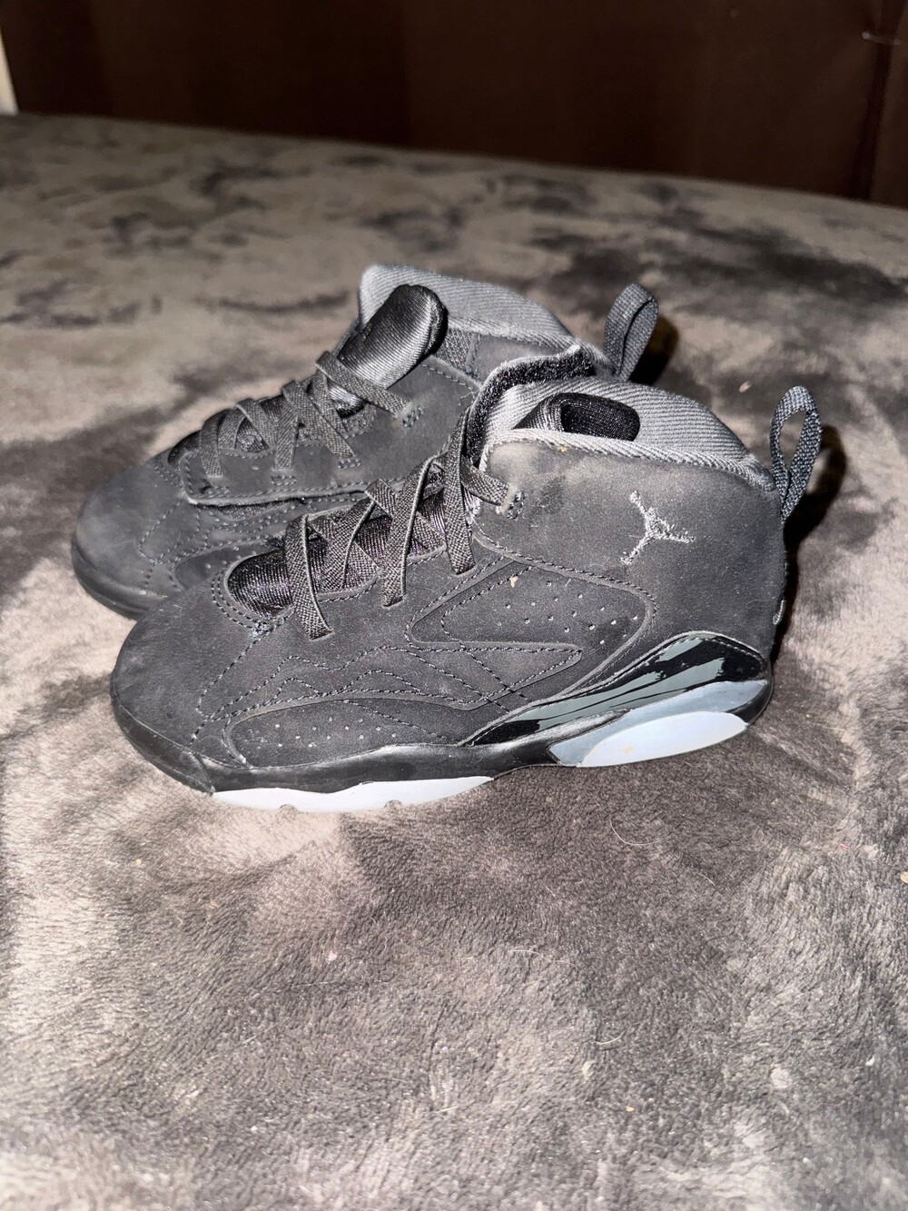 Jordan 7 Retro Toddler Shoes Size 10C Black Nubuck